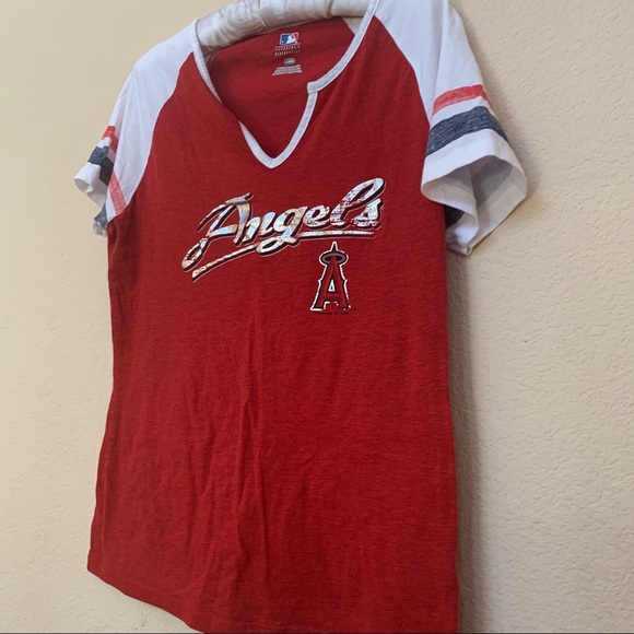 ✅ Genuine Merchandise Red ANGELS Baseball Shirt - Picture 2 of 8